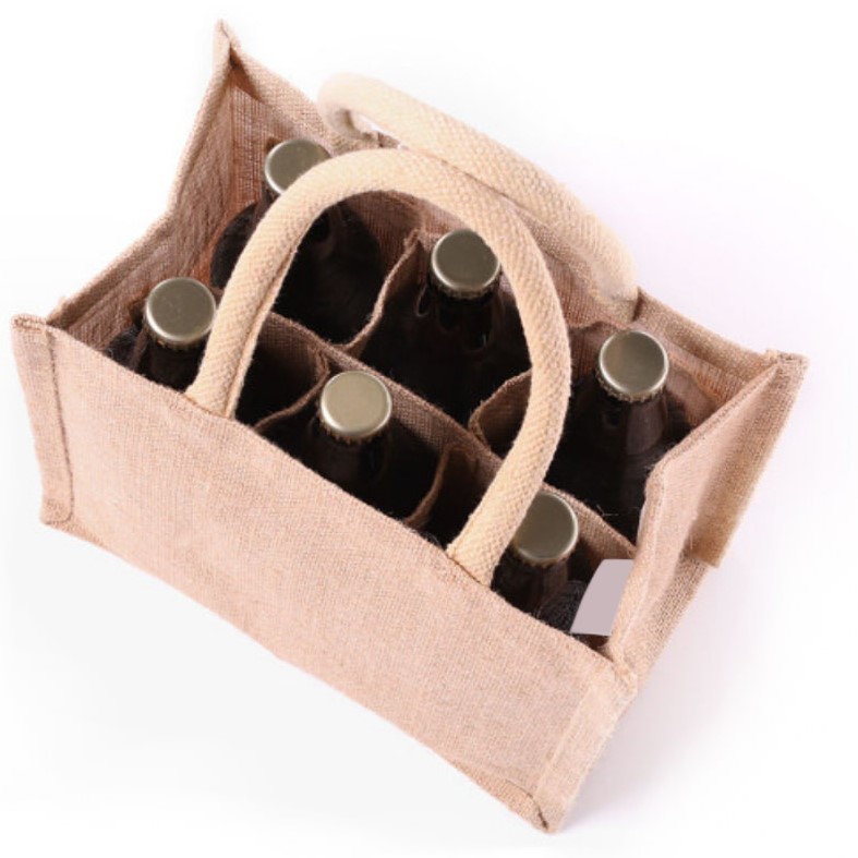 saco reutilizável com acessório divisória para garrafas